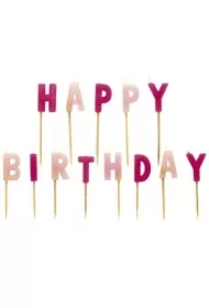 Zestaw świeczek "happy birthday" dla dziewczynki
