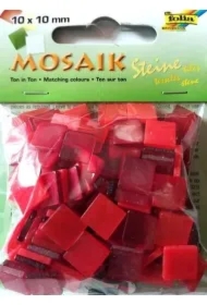 Mozaika kamyczki 10x10mm czerwona