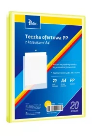Teczka ofertowa A4 PP + 20 koszulek żółta