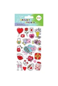 Naklejki 3D Puffy Valentines 10x20cm HAPPY COLOR