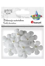 Ozdoba materiałowa kwiaty 3D z perełką