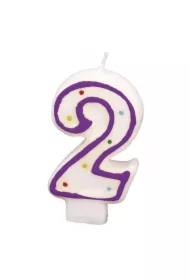 Świeczka cyferka w kropki nr 2