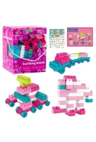  Klocki konstrukcyjne pastelowy róż 150el