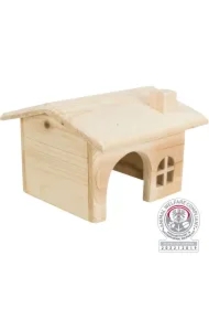 Domek drewniany z drzewa sosnowego dla chomika 15x11x15 cm