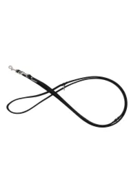 Smycz regulowana skórzana dla psa, czarny/czarny, XS-S, 12mm/200cm