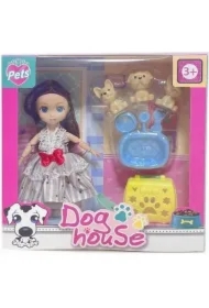 Lalka z pieskami i akcesoriami