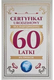 Karnet Certyfikat Urodzinowy 60 urodziny damskie