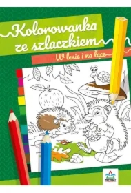 Kolorowanka ze szlaczkiem W lesie i na łące