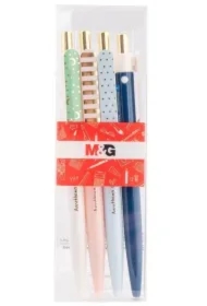 Długopis pstrykany 0.5mm Simple Me nieb 4 szt M&G