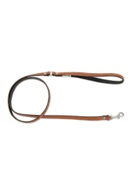 Smycz skórzana dla psa, koniak/czarny, XS-S, 12mm/120cm