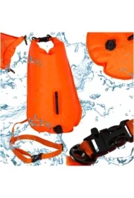 Bojka do pływania boja asekuracyjna ratunkowa pływacka sucha kieszeń gwizdek 28l