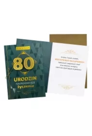 Karnet B6 Urodziny 80 męskie