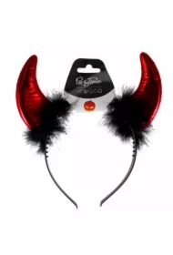 Metalizowane rogi diabła czerwone