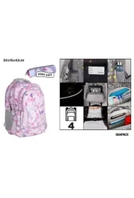 Plecak czterokomorowy 30x16x42cm + piórnik