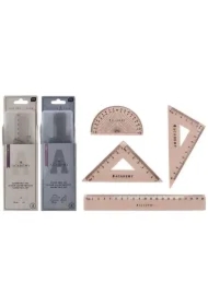 Zestaw geometryczny Academy z linijką 20cm mix