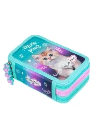 Piórnik potrójny z wyposażeniem Kitty Party