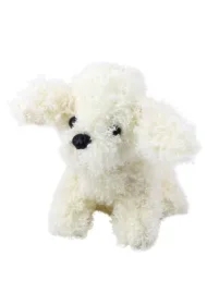 Pudel miniaturowy pluszowy biały 20cm