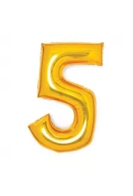 Balon foliowy cyfra 5 złota