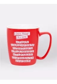 Kubek ceramiczny czerwony Learn Polish! It's easy
