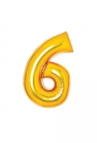 Balon foliowy cyfra 6 złota