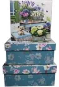 Pudełko prezentowe 3 szt kwiaty