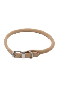 Obroża skórzana, XL- XXL 54-60m x 20 mm, jasny beż