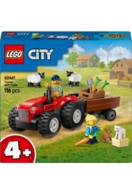 LEGO City Czerwony traktor z przyczepą i owcą 60461