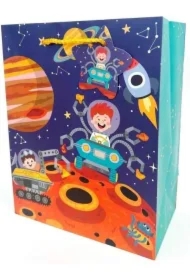 Torebka ozdobna matowa 18x23x10cm Astronauta