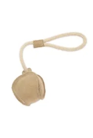 Zabawka, dla psa, kula, skórzana ze sznurkiem, kula 8cm+sznurek 30cm