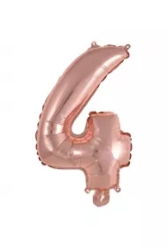 Balon foliowy mini cyfra 4 różowe złoto