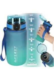 Butelka na wodę bidon z ustnikiem sportowy niebiesko-zielony