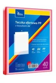 Teczka ofertowa A4 PP + 40 koszulek czerwona