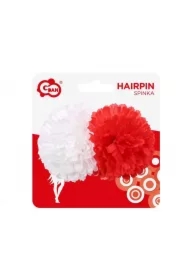 Spinka duża kwiat biały i czerwony