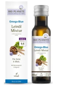 Omega blue - mieszanka z olejem lnianym (orzechy włoskie, algi morskie)
