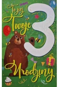 Karnet Urodziny 3 chłopiec