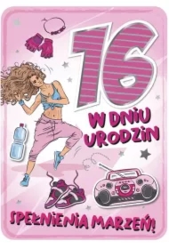 Karnet Urodziny 16 GM-756