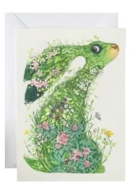 Karnet A157 B6 + koperta Zając z kwiatów