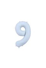 Balon foliowy cyfra 9 86cm mglisty niebieski