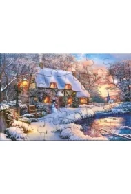 Puzzlowa kartka pocztowa Winter Cottage