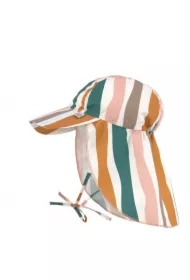 Czapka przeciwsłoneczna z daszkiem i osłoną karku UV80 Splash & Fun Fale pink/nature, rozm. 50/51