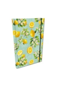 Notes A5 w kratkę z gumką Soft Touch Cytrusowe Kwiaty