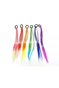 Doczepiane warkoczyki kolorowe 43cm MIX