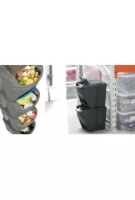 Keden kosz na śmieci sortibox set 4 - kamienny szary