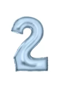 Balon foliowy cyfra 2 pastelowa niebieska