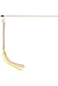 Wędka, dla kota, plastik/plusz/drewno, 40 cm