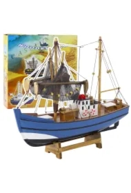 Model kolekcjonerski Statek Rybacki niebieski