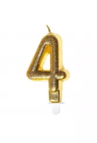 Świeczka urodzinowa 40 złoty brokat