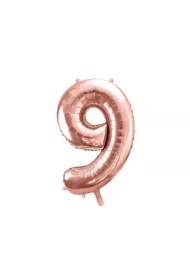 Balon foliowy 9 różowe złoto