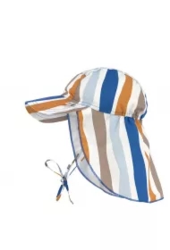 Czapka przeciwsłoneczna z daszkiem i osłoną karku UV80 Splash & Fun Fale blue/nature, rozm. 46/49