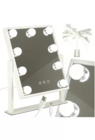 Lusterko do makijażu kosmetyczne podświetlane 9 LED Hollywood z 9 żarówkami USB 25 x 30 cm